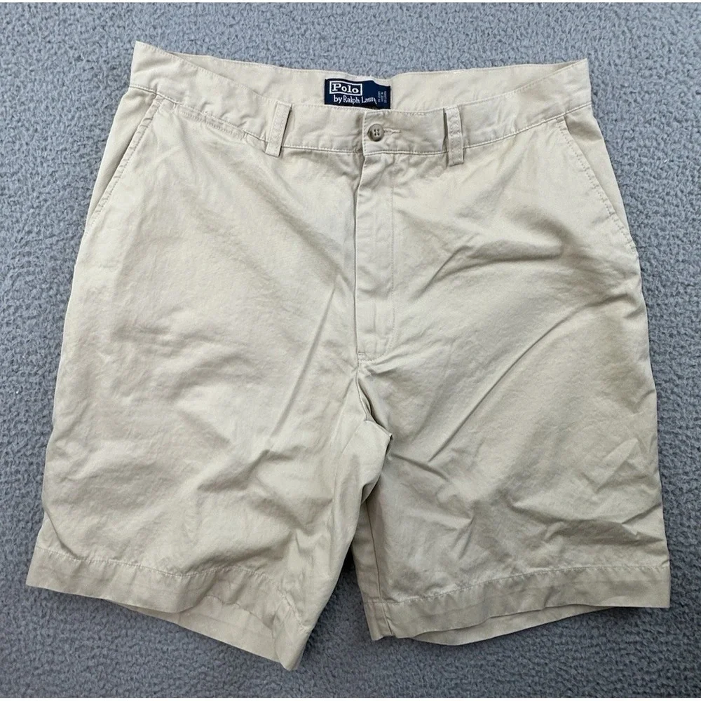 VTG Polo Ralph Lauren Chino Shorts Mens 35 Beige 9